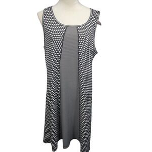 Max Studio Black White Polka Dot Print Keyhole Sleeveless Sheath Dress XL NWT